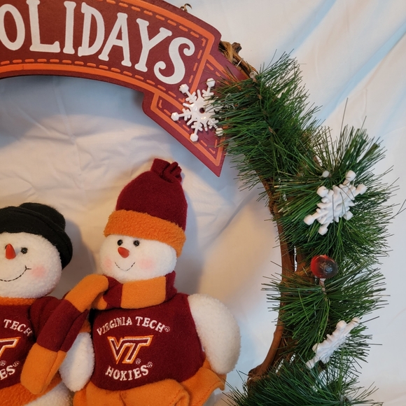 Virgina Tech Holiday Wreath Christmas College Football - Picture 6 of 11